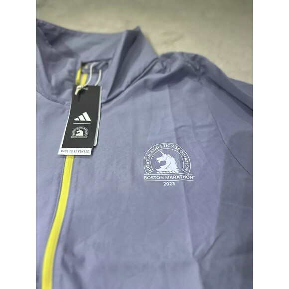 Adidas 2023 Boston Marathon Windbreaker Jacket HY0267 Purple Women's Large NEW - Picture 11 of 16